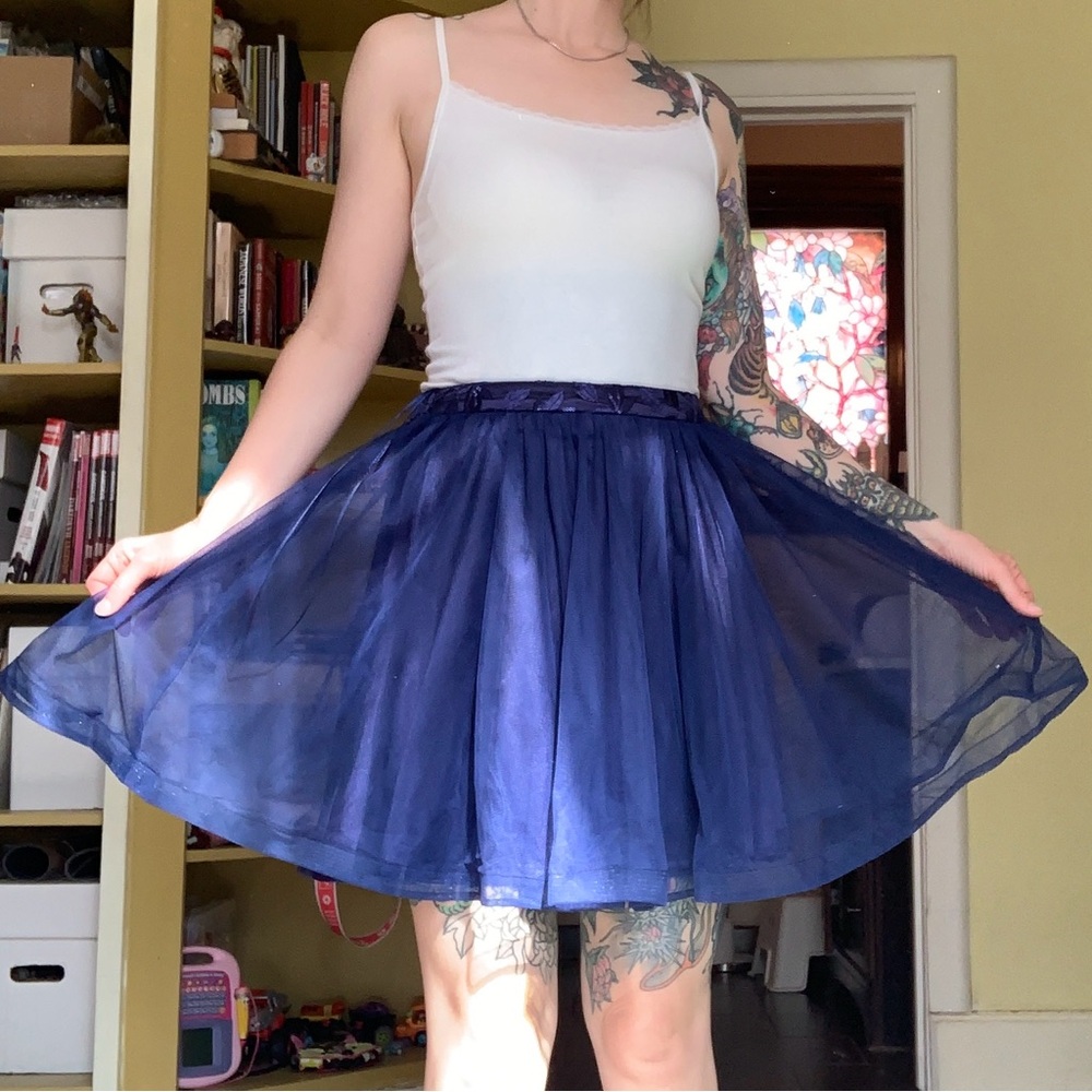 NWT Maniju Navy Blue Tiered Skirt